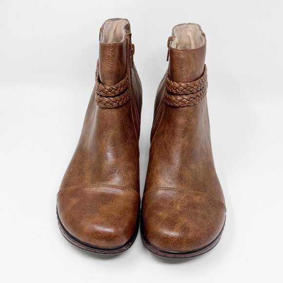 JBU Jambo Design Womens Brown Vegan Leather Laser Cut Side Zip Bootie   Size 11 - Picture 5 of 12